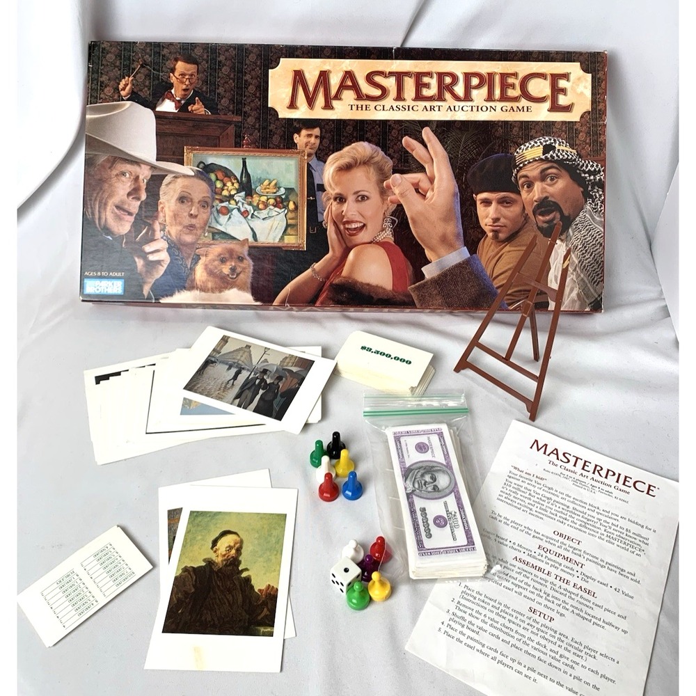 Masterpiece Art Auction Board Game • Vintage 1996 Parker Brothers Hasbro • READ